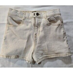 Free Assembly Girls Denim Shorts M 7/8 Cream High Rise 90s A-Line